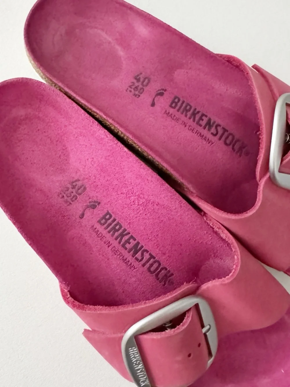 Birkenstock Madrid Big Buckle Sandal EU 40 US 9 Pink Suede Flat Slide Casual - Picture 7 of 8